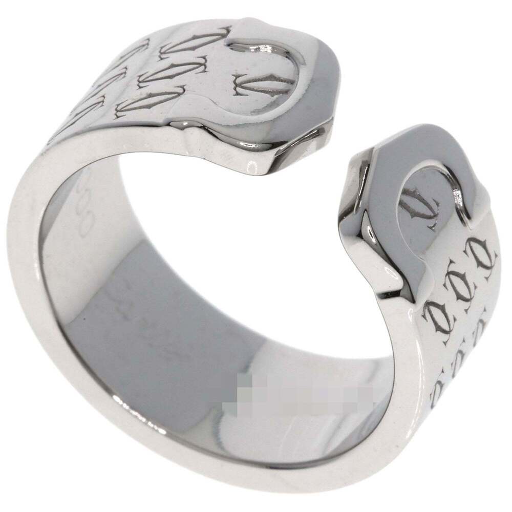 CARTIER Authentic 18k Silver 2C Ring #51